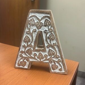 Decorative Wood Alphabet Letter “A” Stand Alone or Wall Hanger
